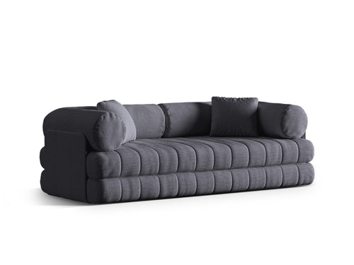 Cosmopolitan Design Converteerbare bank Kemi 3-zits, boucle grafiet - 95x206x70cm