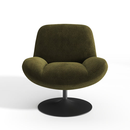 Premium Interiors - Draaistoel RETRO - krullend fluweel vintage groen 71cm