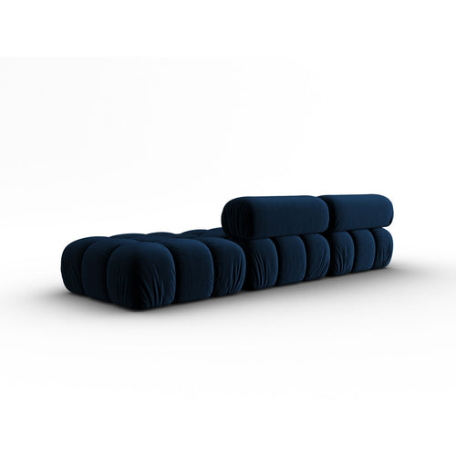 Cosmopolitan Design - Rechte modulaire bank Cortina 4-zits, flueel koningsblauw - 94x282x70cm