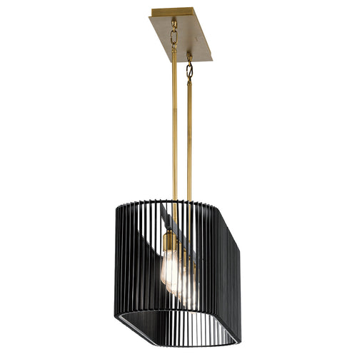 Elstead Kichler Linara Draadframe hanglamp zwart en natuurlijk messing