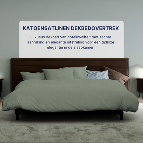 Ten Cate dekbedovertrek - 100% katoensatijn - groen - 240x200/220 - vtwonen shop