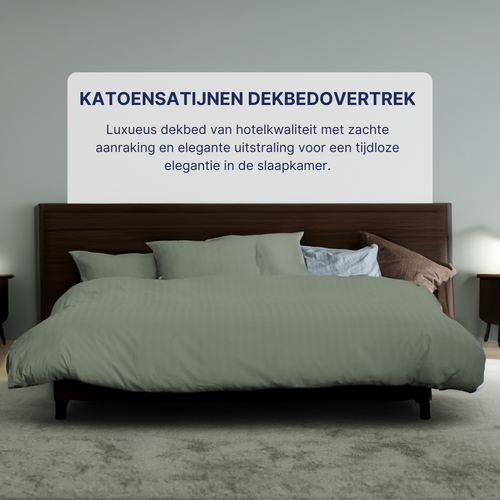 Ten Cate dekbedovertrek - 100% katoensatijn - groen - 140x200/220 - vtwonen shop