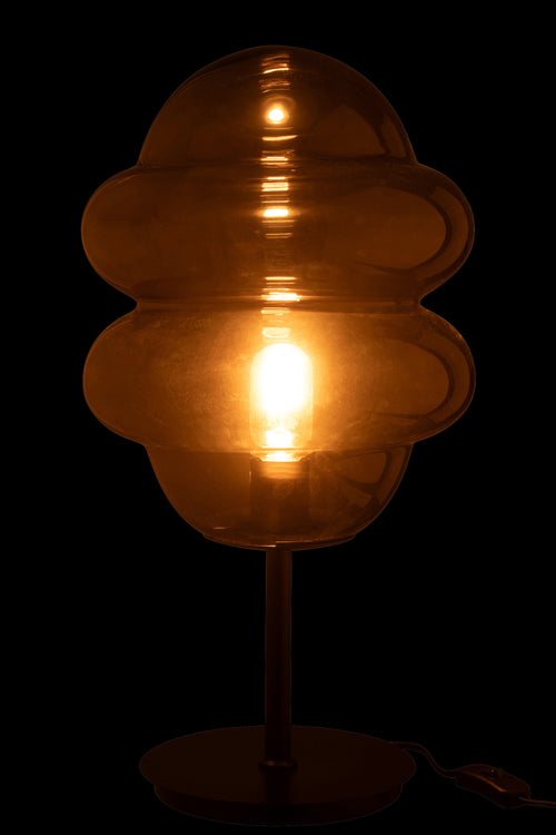 J-Line tafellamp Honinglepel - glas - grijs