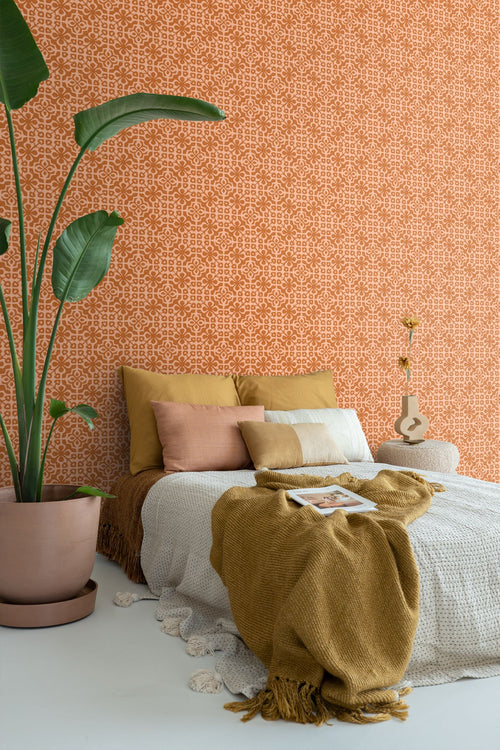 ESTAhome behang verweerde tegels oranje bruin - 50 x 900 cm - 131481 - vtwonen shop