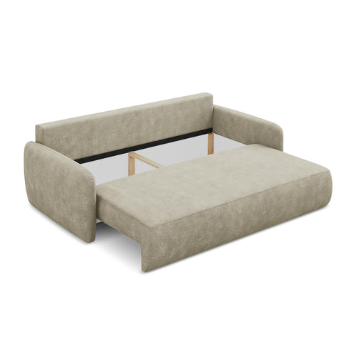 LaMiaSofa 3-zits slaapbank Corle - chenille stof - beige - 218x102x86