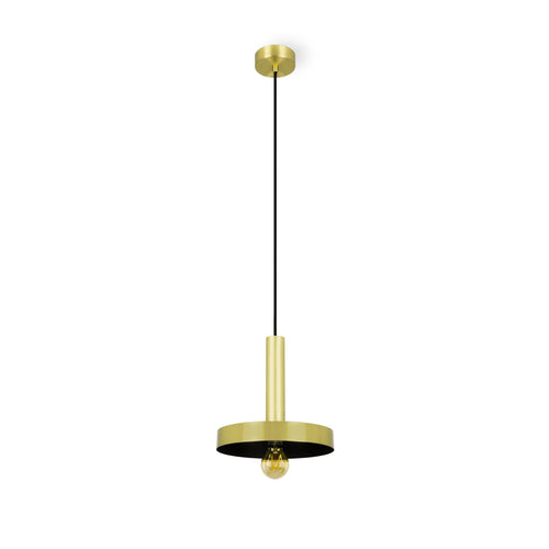 Faro Whizz - 1 Light Dome Ceiling Pendant Zwart, Goud, E27