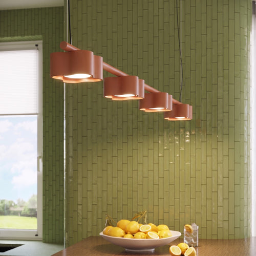 Sollux Lighting Kroonluchter OVIO 4 rode oker Gx53 - 122x12x208cm