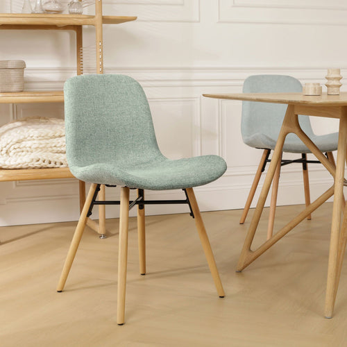 Nolon Nena-Fé Eetkamerstoel Zacht Groen - Stof - Houten Poten - vtwonen shop