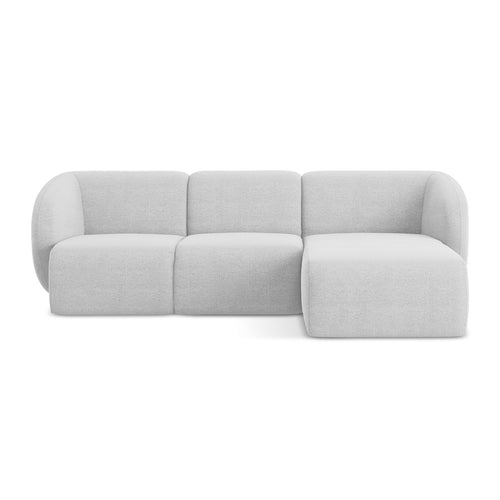LaMiaSofa hoekbank rechts Cervo - bouclé - zilver - 248x166x103