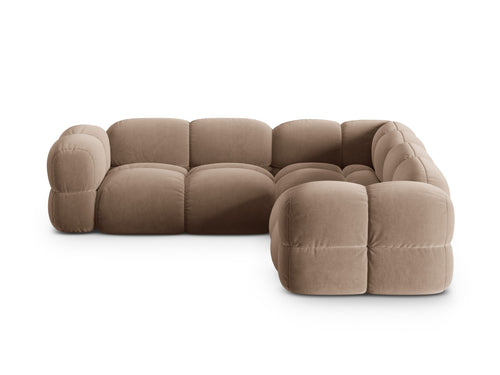 Cosmopolitan Design Hoekbank Loretto 4-zits, flueel donkerbeige - 250x250x68cm