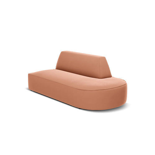 Cosmopolitan Design - Rechte modulaire bank Siena 2-zits, flueel roze - 93x181x69cm