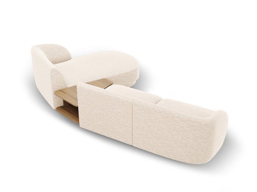 Micadoni Rechte modulaire bank Miley 3-zits, structurele stof ivoor - 178x303x70cm