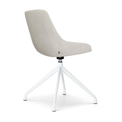 Nolon Nola-Isa Eetkamerstoel Beige Gemêleerd - Draaibaar Wit Onderstel