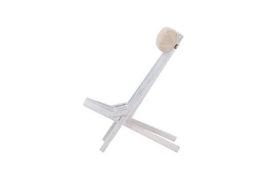 Nest outdoor Bastian houten tuin loungestoel wit - met hoofdkussen - vtwonen shop