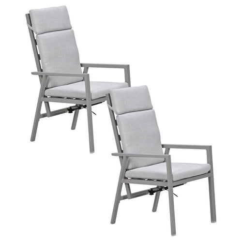 Garden Impressions Kasper tuinstoel verstelbaar taupe - 2 stuks