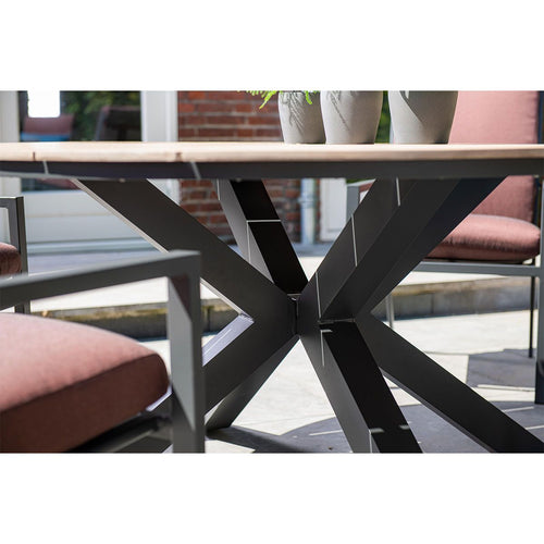 Edison tafel - rond - Ø148 cm - carbon black - light teak Vironwood