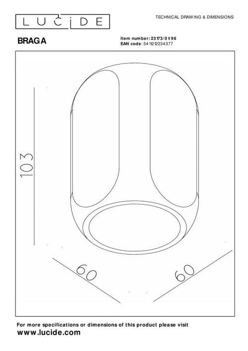 Lucide plafonnière BRAGA - 1xGU10 - Koffie - vtwonen shop