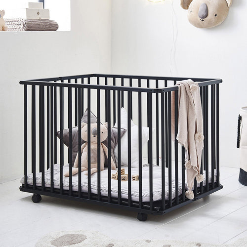 Petite Amélie Babybox PANTHERE - 102X76 cm - Beukenhout - zwart