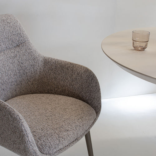 DÉJA Living Eetkamerstoel Noé - Taupe/Taupe - Zithoogte 47cm - Set van 2 - vtwonen shop