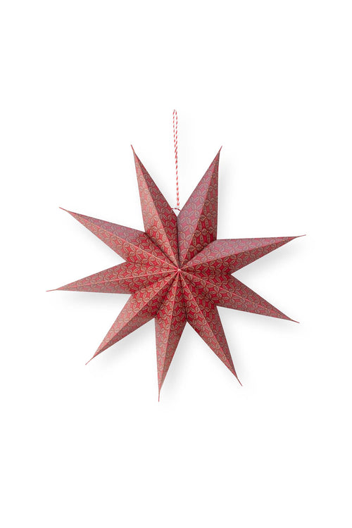 Pip Studio - Blooming Tales Bustani Red - Papieren Kerstster - 60cm