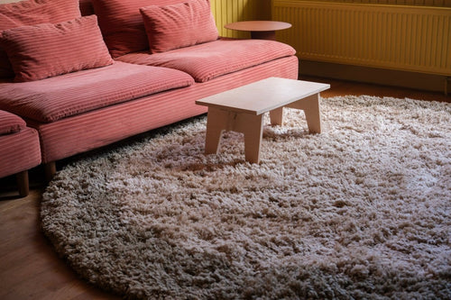 Interieur05 vloerkleed Pilo - hoogpolig - groen/beige - Ø240 cm