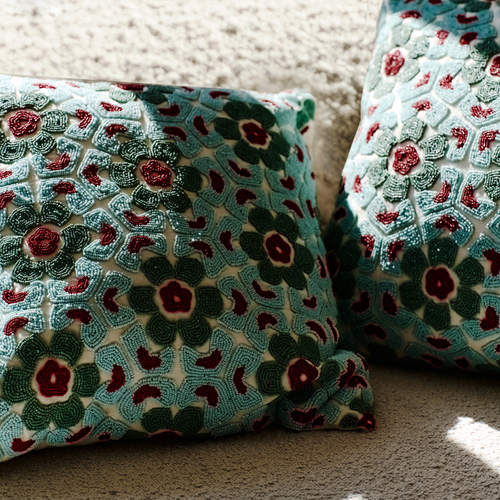 Sia Deco - Cortone kussen - Blauw - Draad - H45 - vtwonen shop