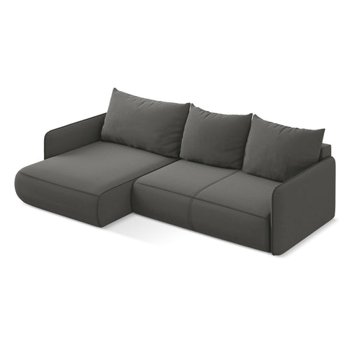 LaMiaSofa hoekbank links Palermo - velours - staal - 240x148x86