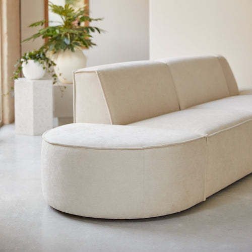 Tikamoon Modulaire 2/3-zitsbank in beige stof - Beige
