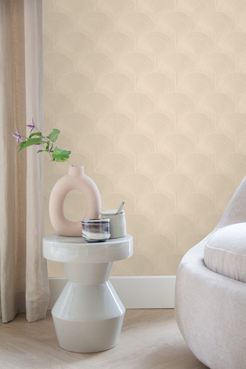 ESTAhome behang 3D-motief warm beige - 50 x 900 cm - 131101 - vtwonen shop