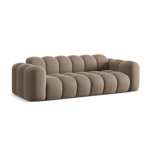Cosmopolitan Design - Bank Treno 4-zits, flueel cappuccino - 94x240x70cm