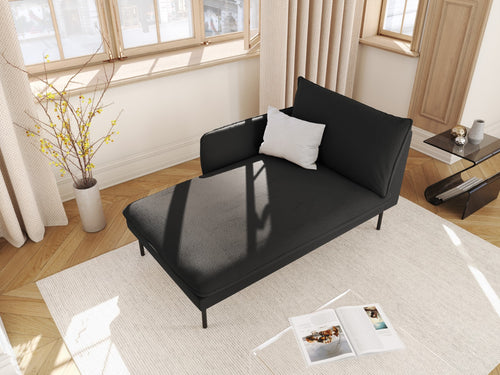 Cosmopolitan Design linker meridiaan Vienna boucle, zwart - 170x110x95cm