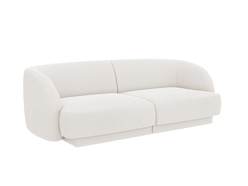 Micadoni Bank Miley 2-zits, boucle wit - 90x180x70cm