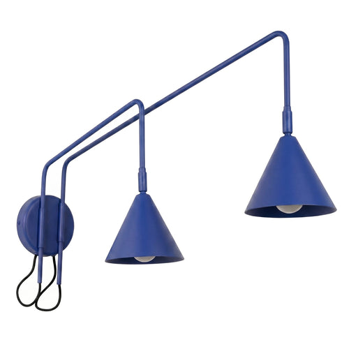 Sollux Lighting Wandlamp NOX 2 ultramarijn met schakelaar - 150x80x30cm