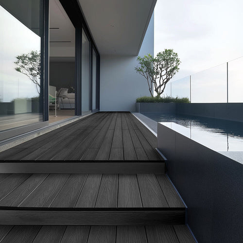 Home Deluxe - WPC terrasplanken complete set (incl. onderstructuur) SAMANA PREMIUM | kleur: antraciet, afmeting: 40 m²