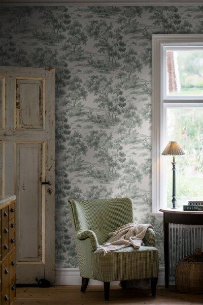 Borastapeter behang bosrijk landschap groen - 53 cm x 10.05 m - 660388 - vtwonen shop