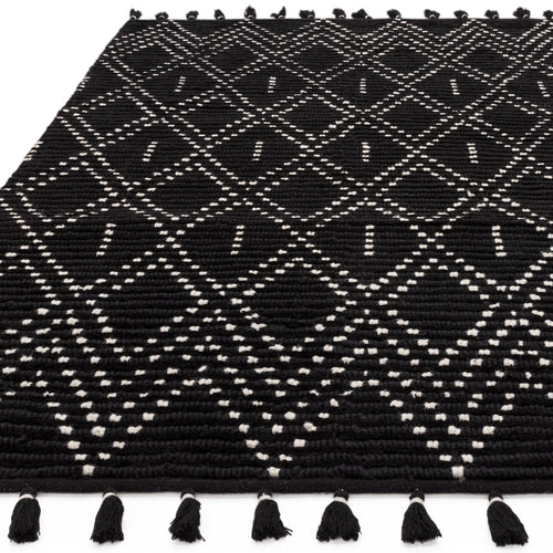 Vloerkleed Easy Living Nepal Boho Black/Cream Diamon Rug 120x170 cm - vtwonen shop