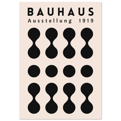 Artfulprints Poster met Lijst Bauhaus - Ausstellung 1919   - 50x70 cm - Zwart / Wit