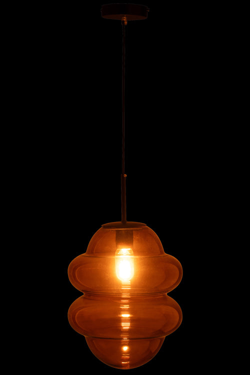 J-Line hanglamp Honinglepel - glas - bruin