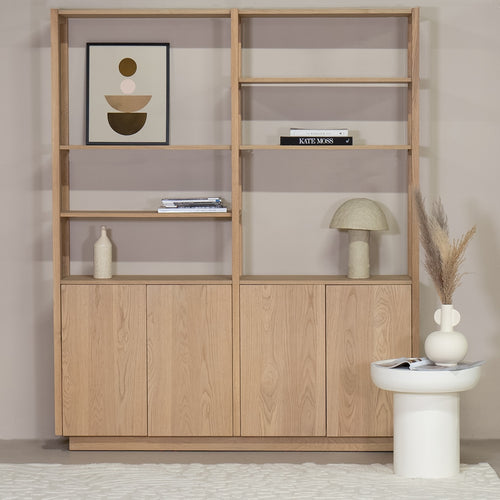 DÉJA Living Wandkast Levi - Naturel Eikenhout - 180x38x210cm - vtwonen shop