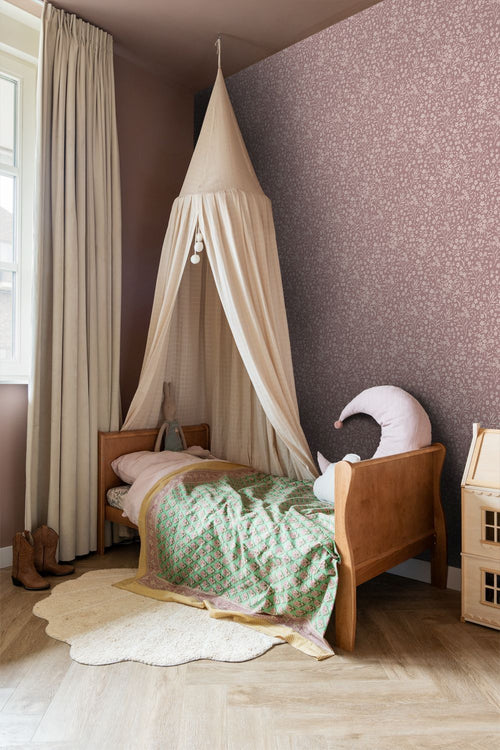 ESTAhome behang bloemetjes oudroze - 53 cm x 10.05 m - 131133