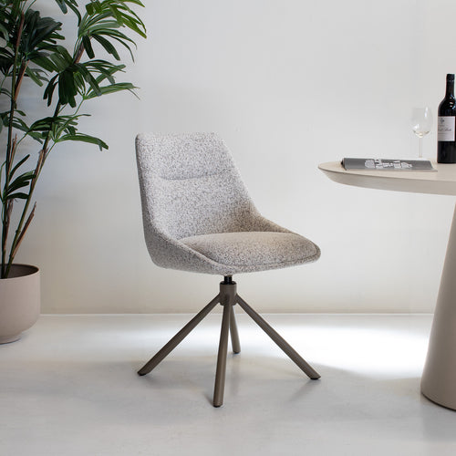 DÉJA Living Eetkamerstoel Malou - Beige/Taupe - Draaibaar - Set van 2 - vtwonen shop