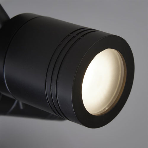 Searchlight Samson 3-lichts IP44 badkamer spotplaat, mat zwart IP44