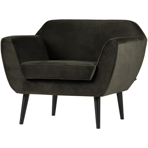 WOOOD fauteuil Rocco - Velvet - Warm Groen - 75x92x81 - vtwonen shop