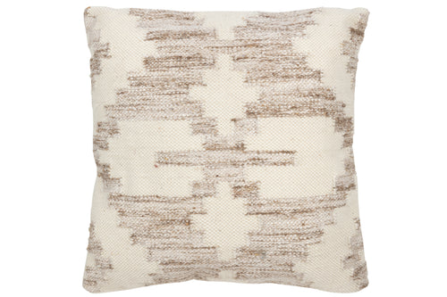 J-Line kussen Etnisch Kruis - wol/katoen - creme/beige