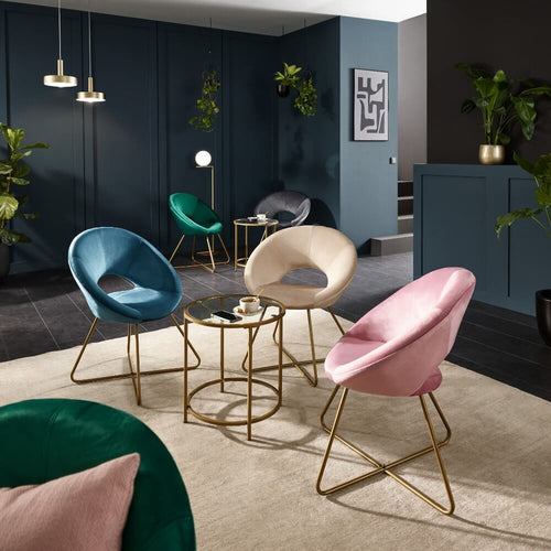 Home Deluxe Velvet Stoel SELESA Grijs Grijs - vtwonen shop