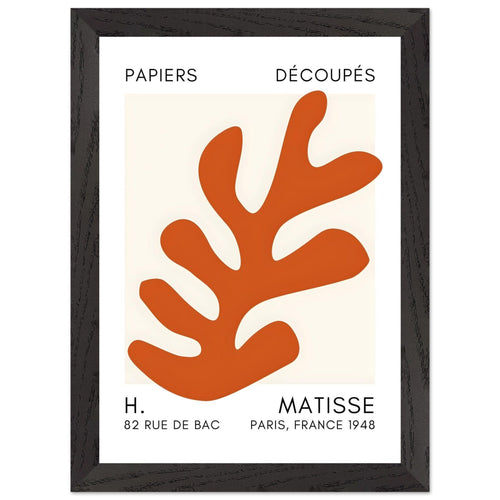 Artfulprints Poster met Lijst Matisse – Ocean petals orange   - A4 21x29.7 cm - Oranje