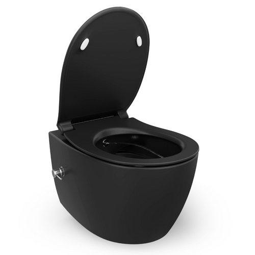 Isvea Wc Toilet Badkamer Hangend Bidet Zwart Inclusief Softclose Toiletbril - vtwonen shop