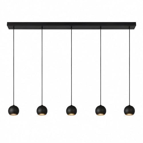 Searchlight hanglamp Eindhoven - 5 lichts - 160  x 200   cm - zwart