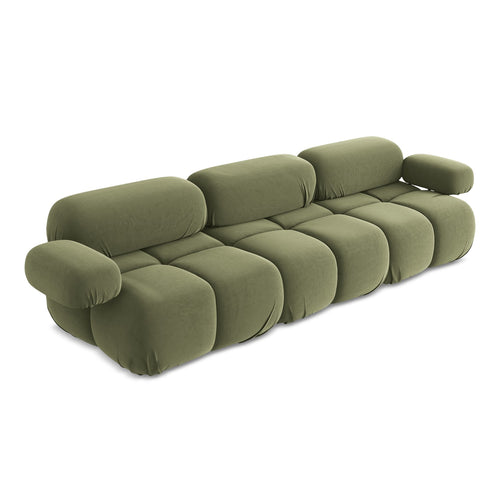 LaMiaSofa 3-zits bank Sanremo - velours - olijf - 285x96x70