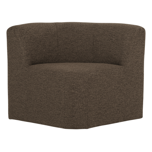 WOOOD eetbank hoek met rugleuning Mojo Base - Bouclé - Bruin - 83x80x80